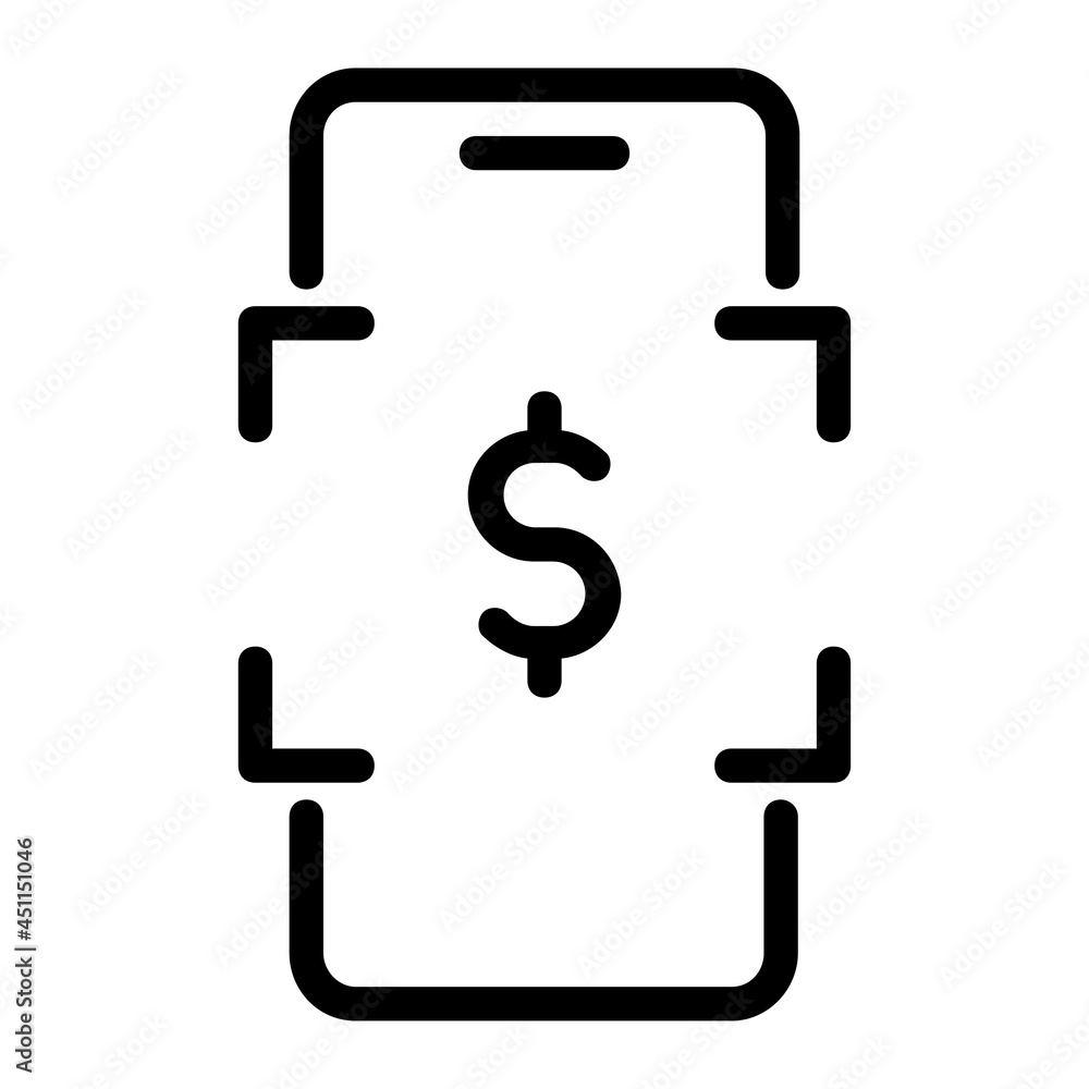 Digital Money Payment Scan Icon Digital Money Payment Scan Icon