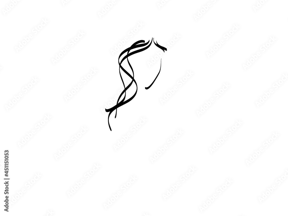 silhouette of hair silhouette of hair