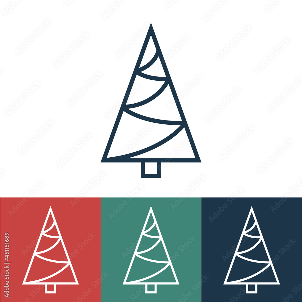 Linear vector icon with big Christmas tree Linear vector icon with big Christmas tree