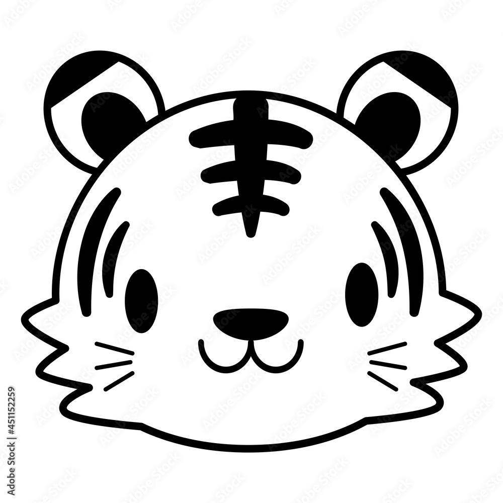 動物 イラスト トラ 【黒ライン】10 動物 イラスト トラ 【黒ライン】10