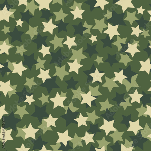 vector camouflage pattern for clothing design. Trendy camouflage military pattern with stars