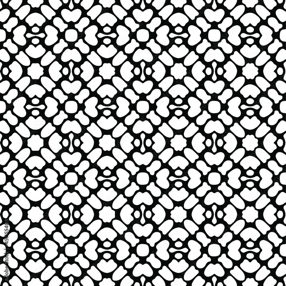 Fototapeta premium Seamless vector pattern in geometric ornamental style. Black ornament.