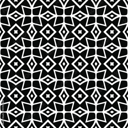 Seamless vector pattern in geometric ornamental style. Black ornament.