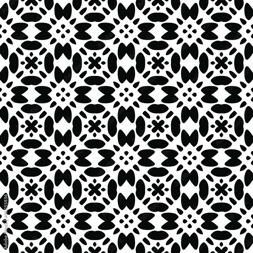 Seamless vector pattern in geometric ornamental style. Black ornament. Seamless vector pattern in geometric ornamental style. Black ornament.