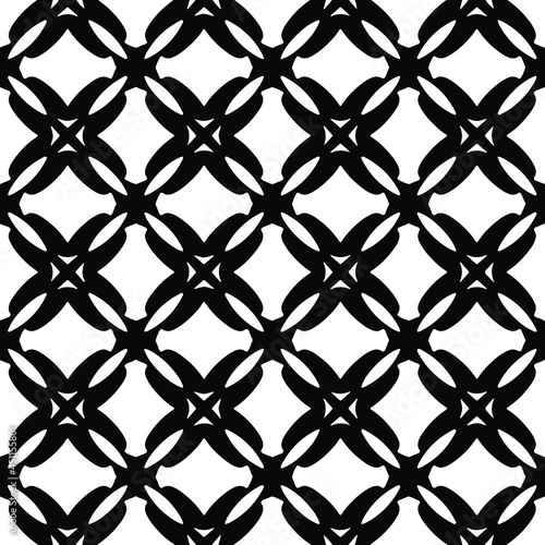 Seamless vector pattern in geometric ornamental style. Black ornament.