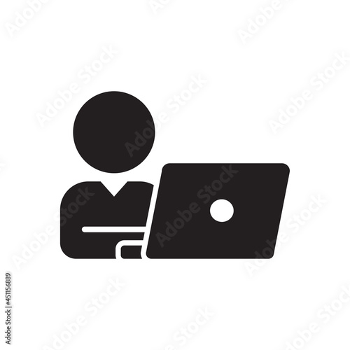 Man using laptop vector illustration suitable for icon or symbol