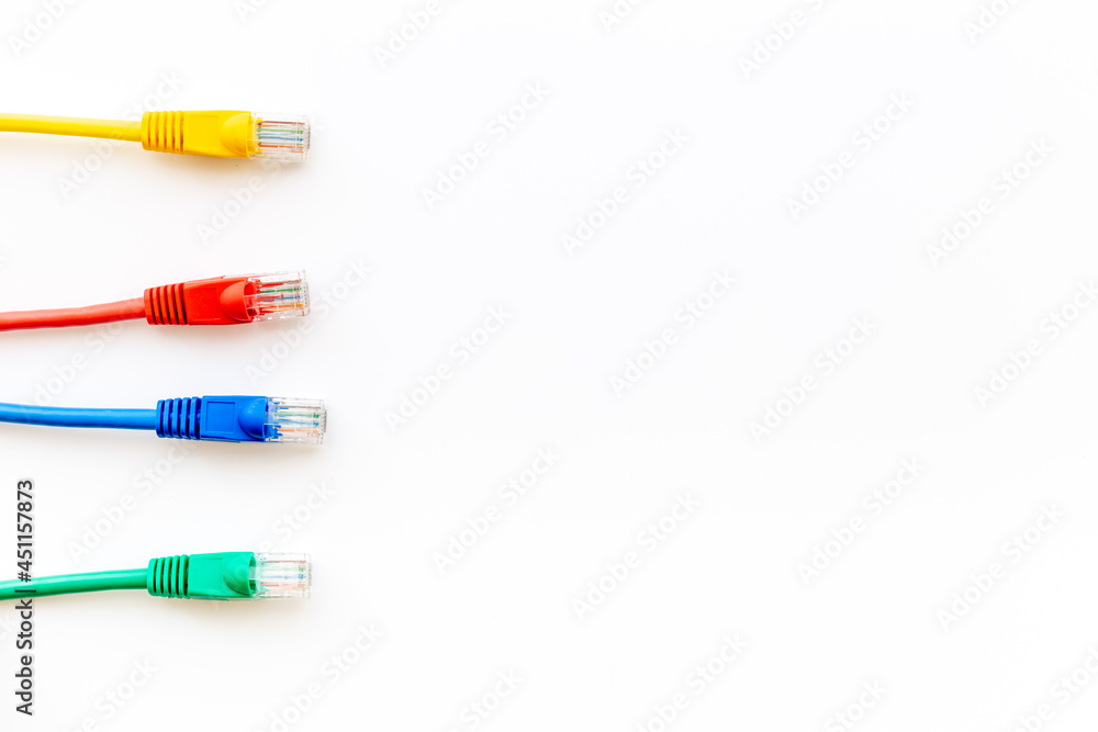 Electric wire and network cables, top view Electric wire and network cables, top view