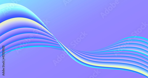 Abstract soft blue background with twisted ribbon curve