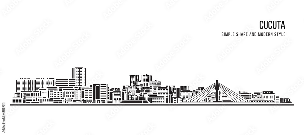 Cityscape Building Abstract Simple shape and modern style art Vector design - Cucuta