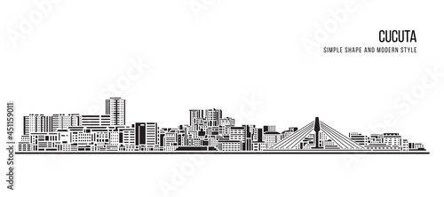 Cityscape Building Abstract Simple shape and modern style art Vector design - Cucuta