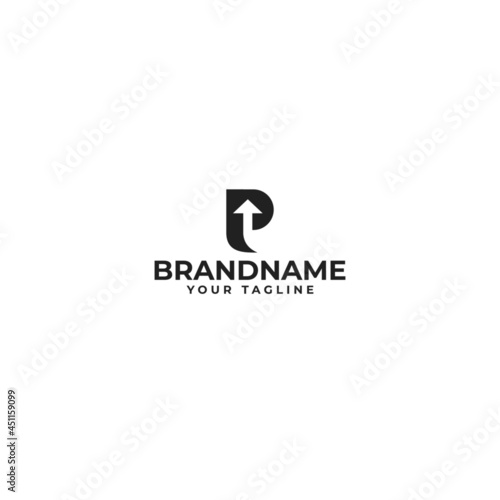 initial letter lp pl l p monogram with arrow logo design. minimal vector graphic alphabet symbol template.
