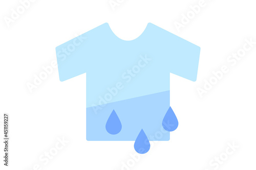 洗濯物が雨で濡れる　ベクターイラスト 