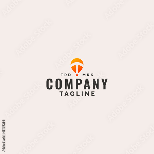 Free Download initial letter t with hot air balloon logo design. minimal vector graphic alphabet symbol template. - GFXLoad