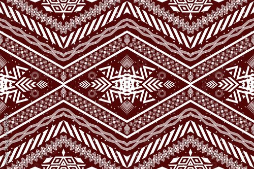 Geometric ethnic seamless pattern traditional. Design for background,carpet,wallpaper,clothing,wrapping,Batik,fabric,Vector illustration.embroidery style.