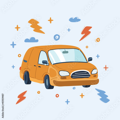 Vector illustration of Yellow car