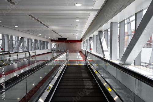 The empty corridor hallway to the train station