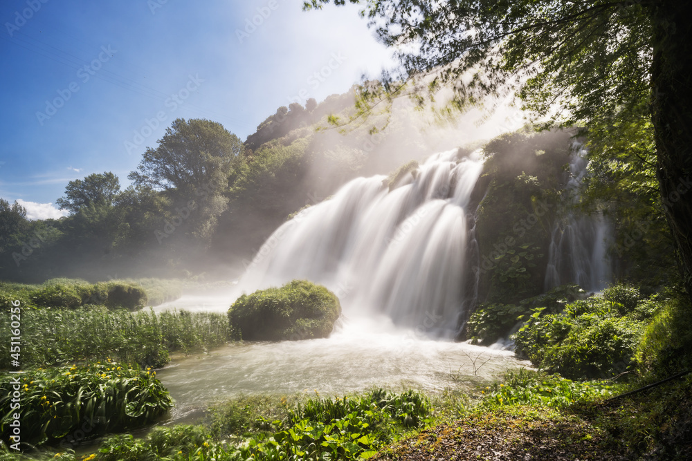 Naklejka premium long exposure of waterfalls of Marmore