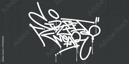 Abstract Hip Hop Hand Written Urban Graffiti Style Words Street Wear Vector Illustration Art