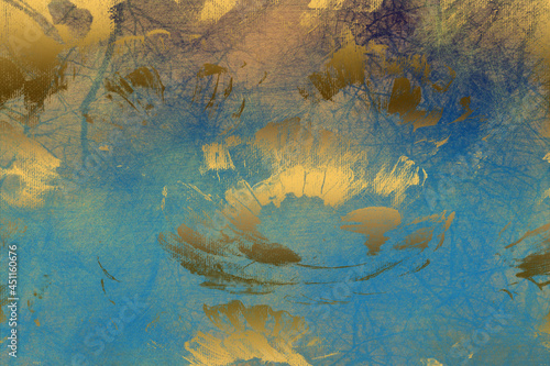 Canvas Print Golden Abstract  decorative paper texture  background  for  artwork  - Illustrat