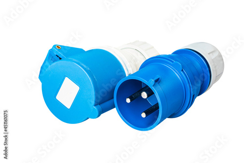 Bilde på lerret Power plug for outdoor and heavy duty  isolated on white background with clipping paths