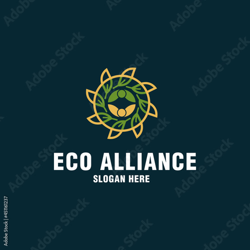 Eco alliance logo template on modern style 