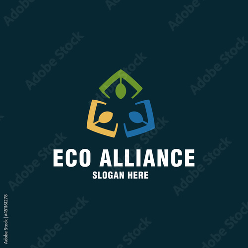Eco alliance logo template on modern style 
