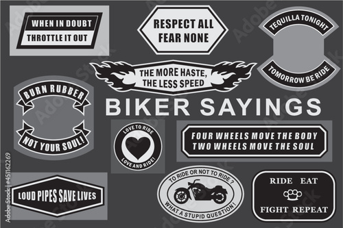 Biker sayings - stickers Set