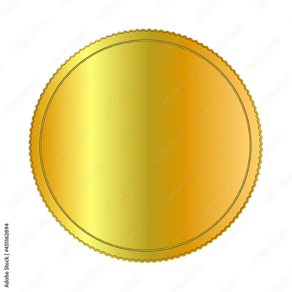 Gold coin sign icon isolated on a white background