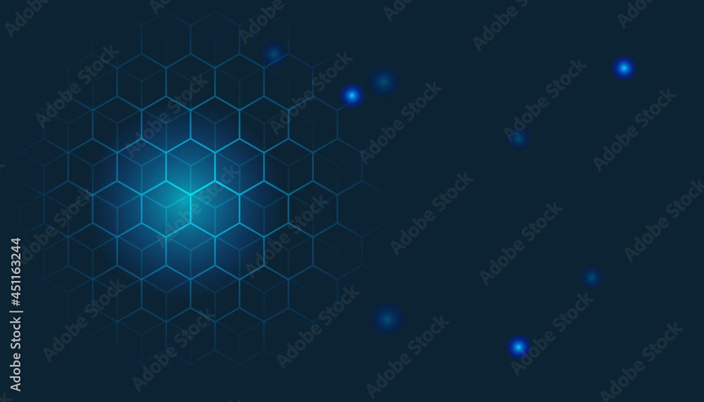 Vector banner design, illustration technology with geometric pattern over dark blue background. Modern hi tech digital technology concept. Abstract internet communication, future science tech design Vector banner design, illustration technology with geometric pattern over dark blue background. Modern hi tech digital technology concept. Abstract internet communication, future science tech design