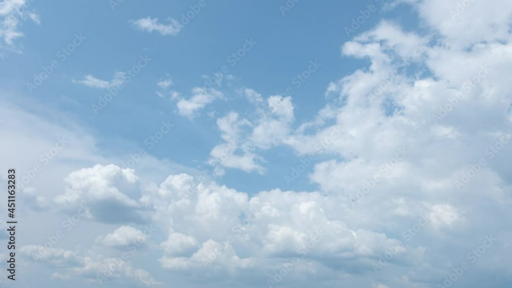 4k stock video time lapse of beautiful sunny clear blue sky with moving white clouds blown by strong wind. Abstract natural background 4k stock video time lapse of beautiful sunny clear blue sky with moving white clouds blown by strong wind. Abstract natural background
