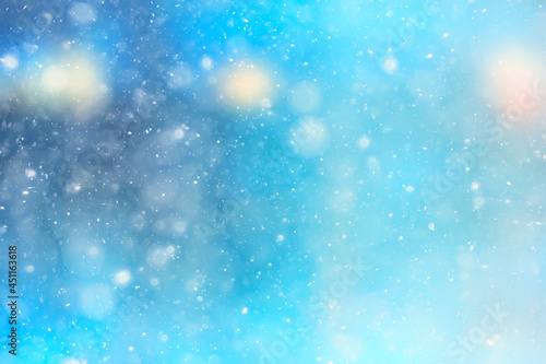 abstract blue background snow snowflakes, new year, glow design © kichigin19