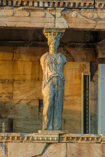 Architecture detail of ancient building in Acropolis, Athens photo