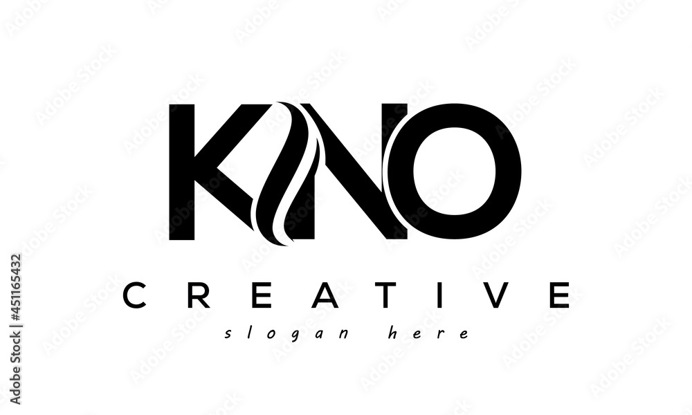 Letter KNO creative logo design vector	 - obrazy, fototapety, plakaty 