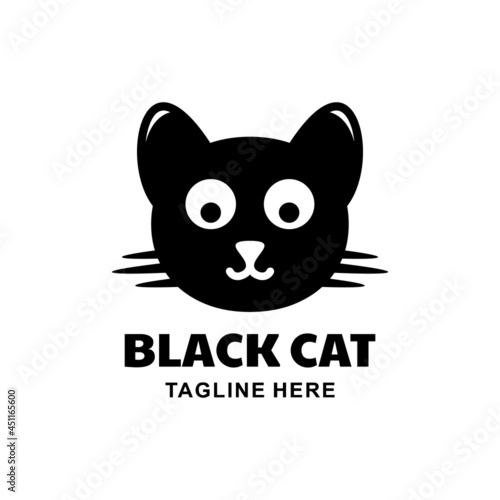 Black cat, Logo Design Vector, Abstract emblem, design concept, logotype element , template, can you editable as you wish. © ars