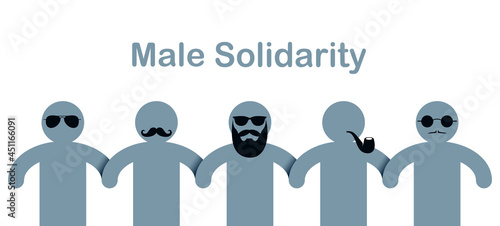 Man day international holiday, gentleman club, male solidarity concept vector illustration icon or greeting card. photo