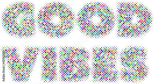 GOOD VIBES pixeleted raster lines ruling
