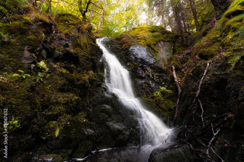 Beautiful waterfall in Laholm  Sweden. Long exposure    photo.