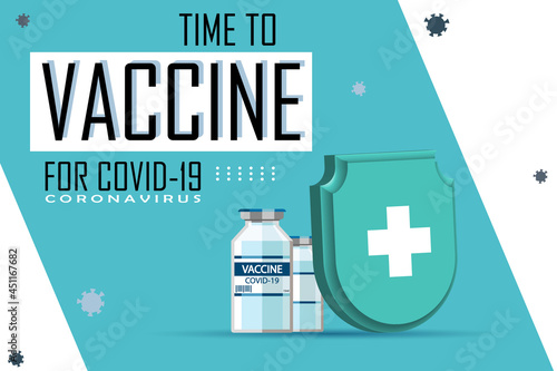 It's time to get vaccinated. Modern vector illustration in flat style. Time to Vaccine