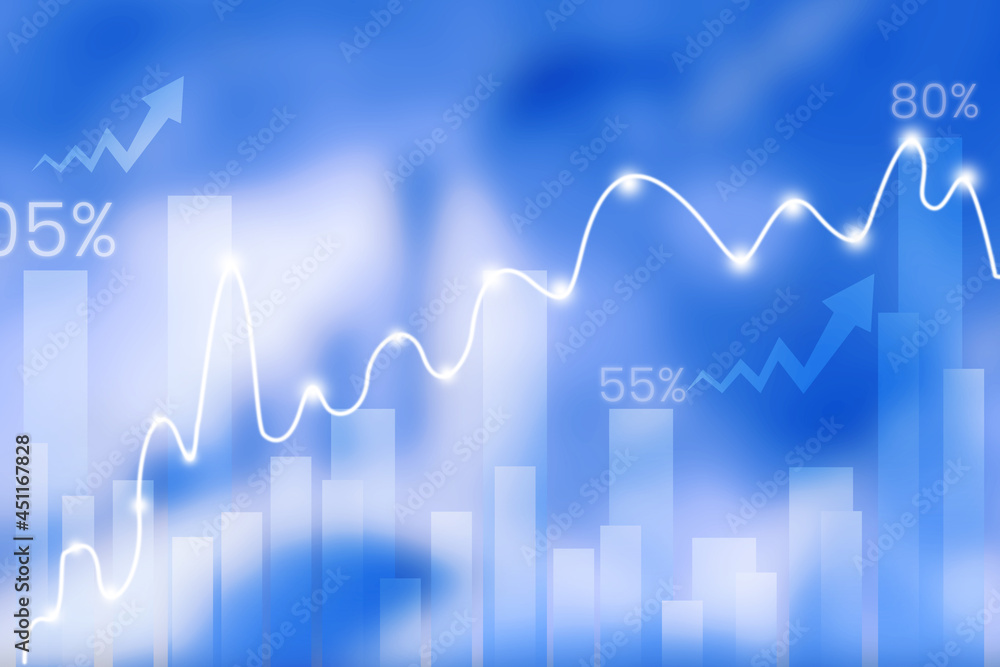 2d illustration futuristic business background graph concept 2d illustration futuristic business background graph concept