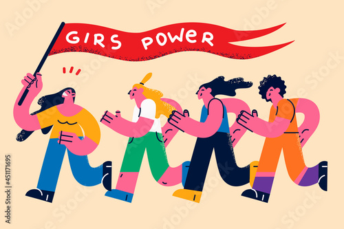 Feminism, women rights and power concept