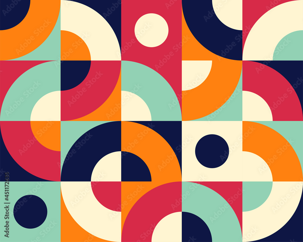 Bauhaus seamless pattern. Geometric simple tile background, modern architecture design. Retro art element, contemporary garish vector texture Bauhaus seamless pattern. Geometric simple tile background, modern architecture design. Retro art element, contemporary garish vector texture