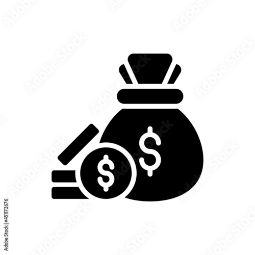 cash collection vector solid icon style illustration. EPS 10 File