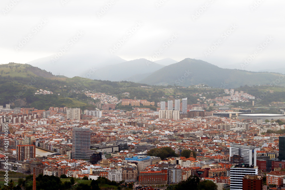 Urban view of Bilbao from a hill