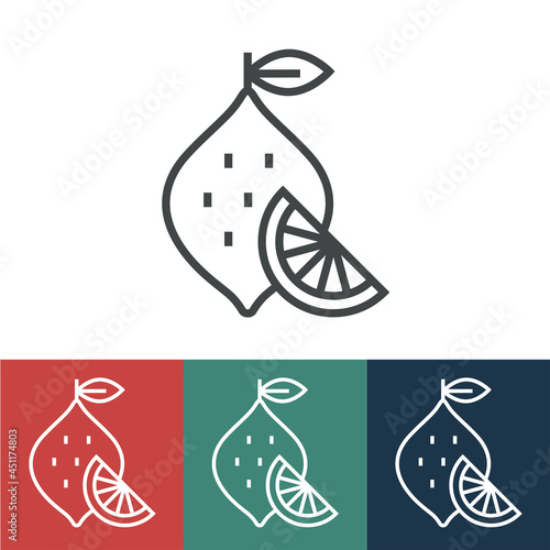 Linear vector icon with lemon