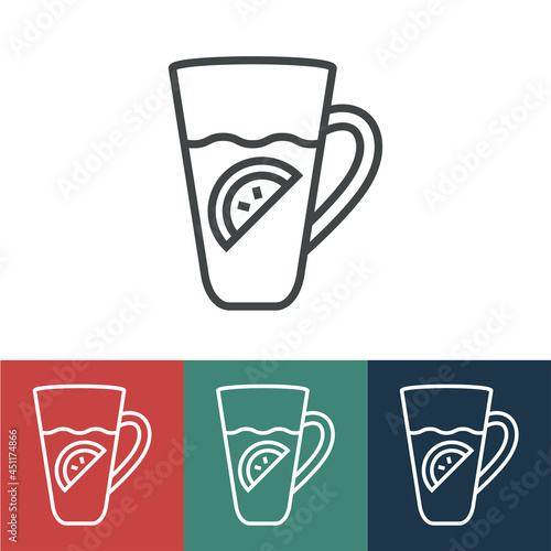 Linear vector icon with lemonade