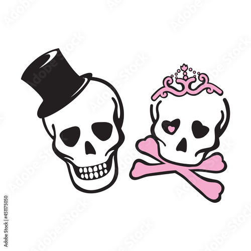 pirate and princess skulls