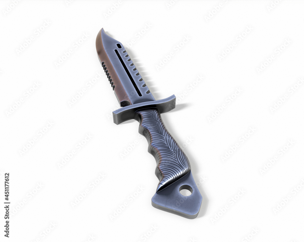 Obraz premium 3D rendering - forged blade hunting knife