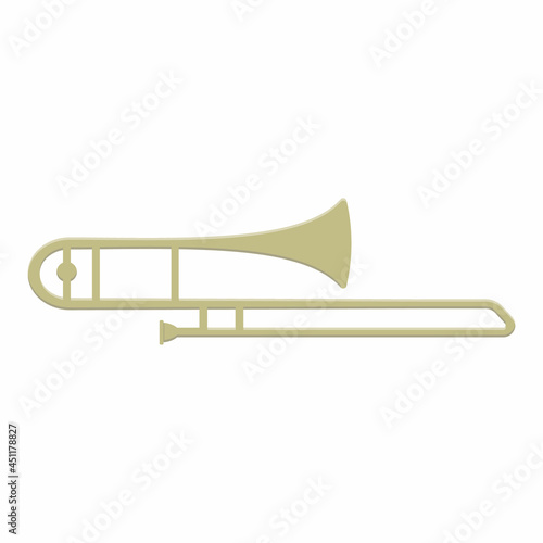 musical wind instruments trombone  color isolated vector illustration