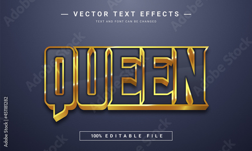 3D Queen text effect - 100% editable eps file