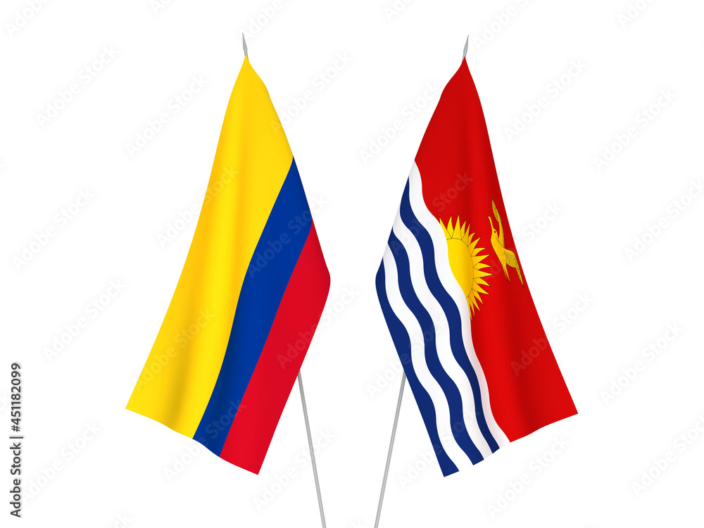 Colombia and Republic of Kiribati flags